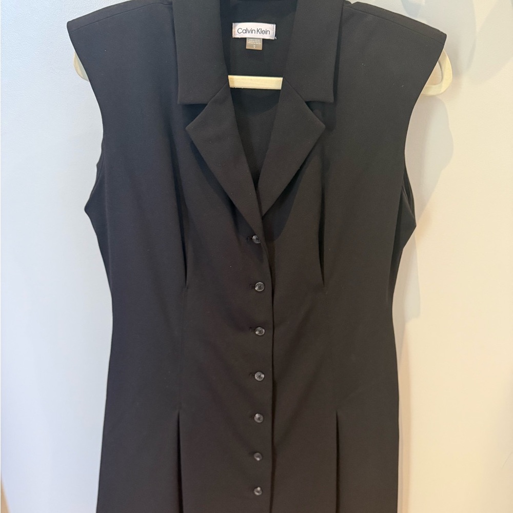 Calvin Klein Black Button-Front Dress